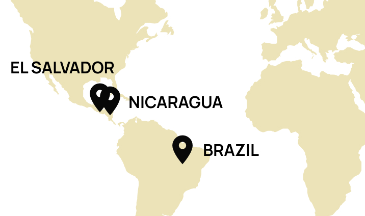 Origine Brazil, Nicaragua, El Salvador